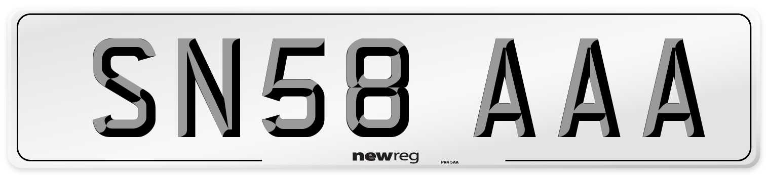 SN58 AAA Number Plate from New Reg